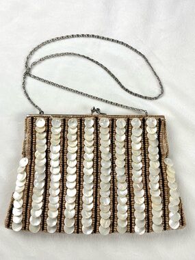 Moyna Mother of Pearl Beaded Clutch Purse
